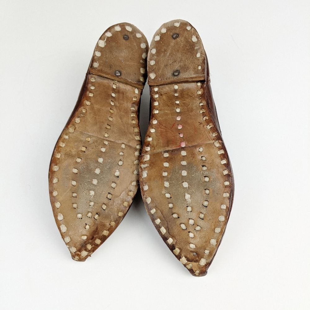 Vintage Brown Leather Authentic Handmade Shoes - Picture 9 of 10